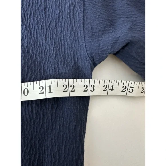 Sandro Paris Long Top Women's Large Long‎ Sleeve Navy Stretch Designer Career - Picture 5 of 8